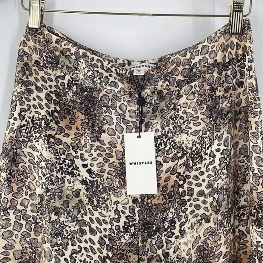 WHISTLES Big Cat Printed Satin Trouser Pants - Picture 8 of 16